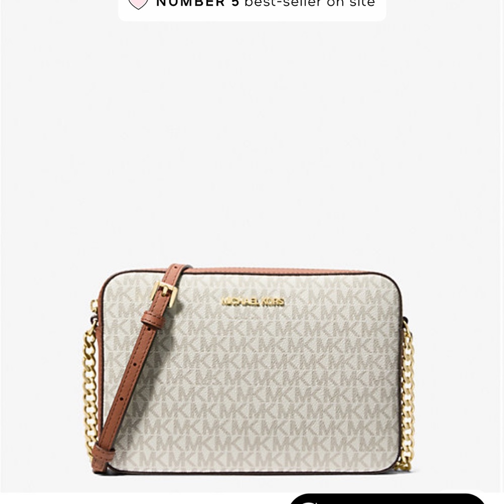 Michael Kors Tan and Cream Crossbody Bag
